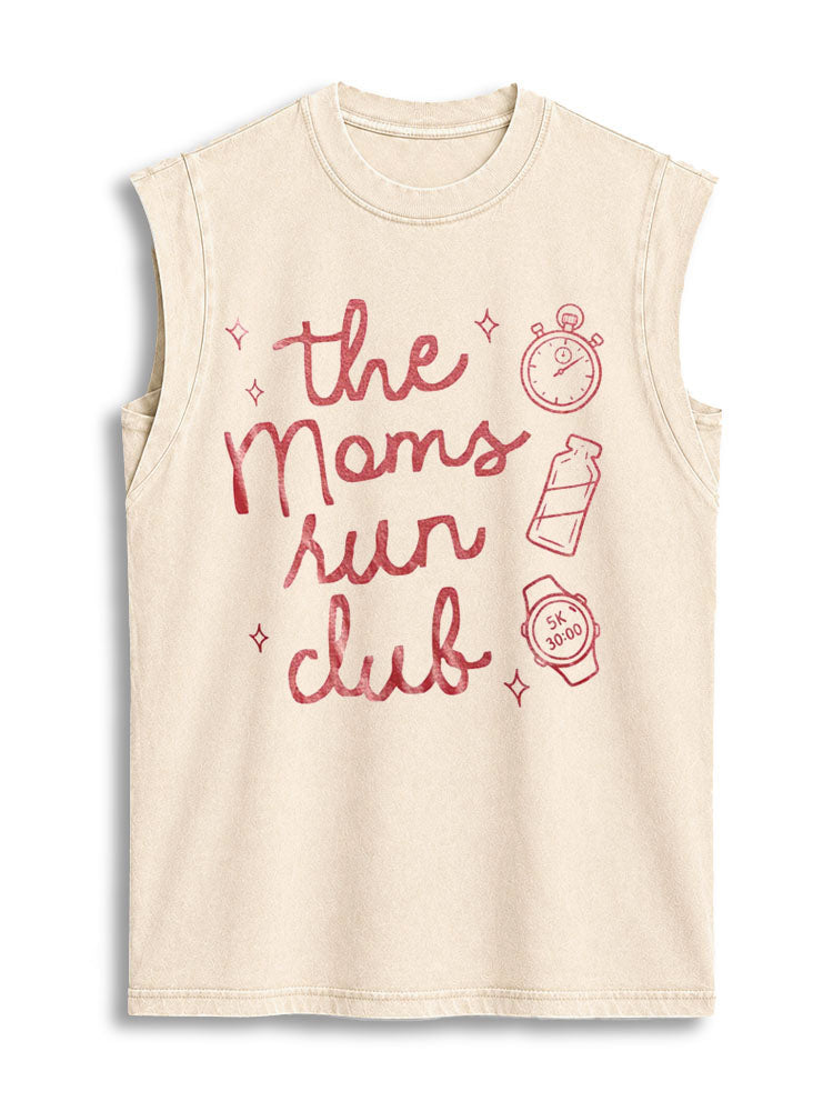 the Moms run club Vintage Washed Cotton Tank Top
