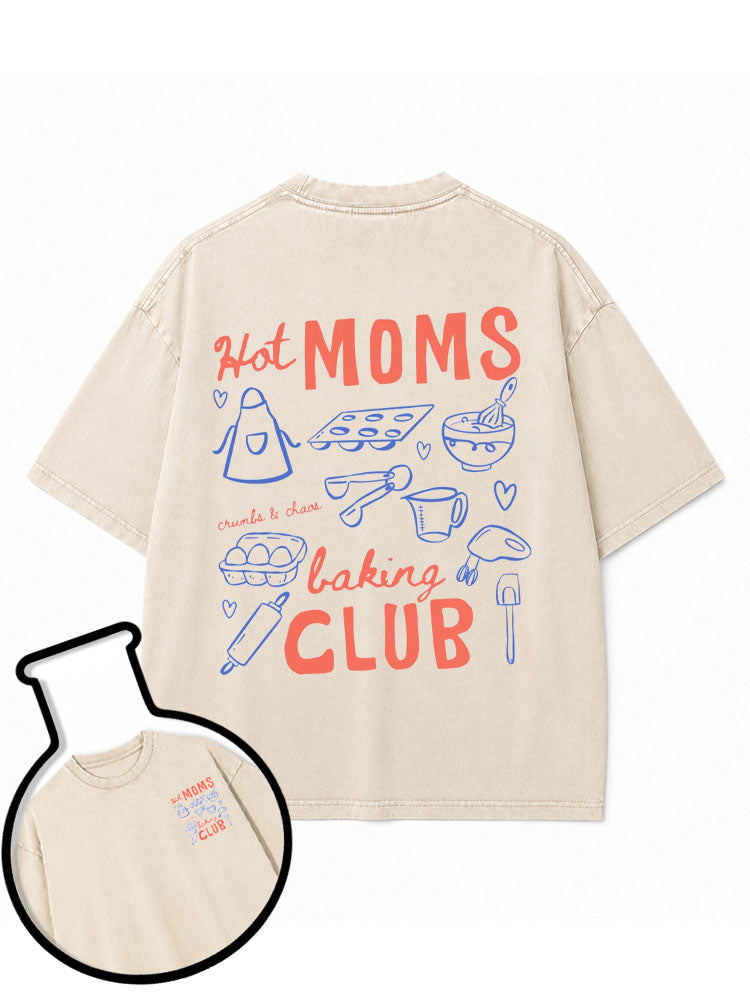 Hot MOMS baking CLUB Washed T-Shirt