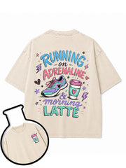 Running On Adrenaline And Morning Latte Washed T-Shirt