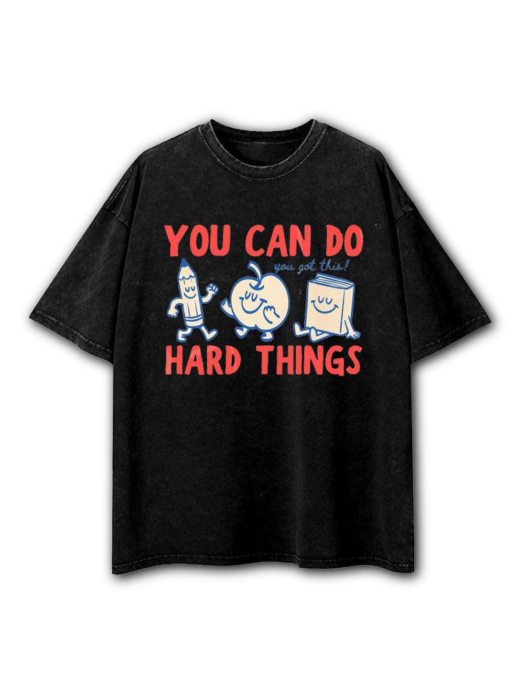 You Can Do Hard Things Washed T-Shirt