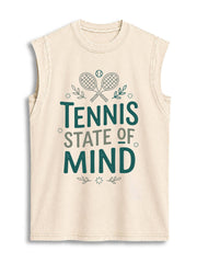 TENNIS STATE OF MIND Vintage Washed Cotton Tank Top