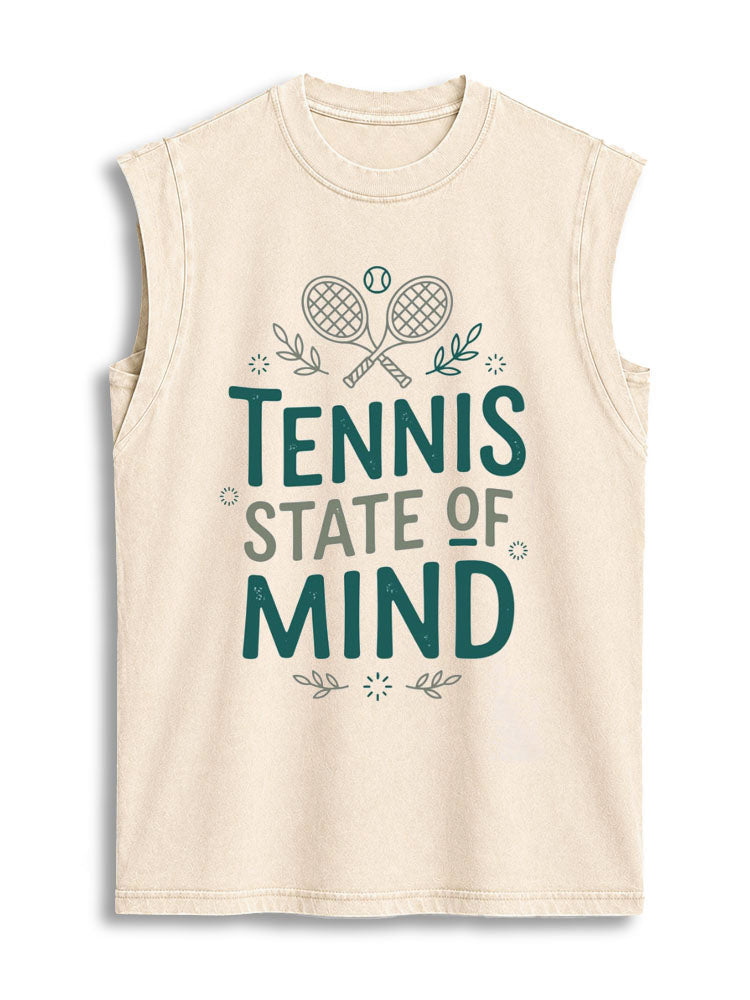 TENNIS STATE OF MIND Vintage Washed Cotton Tank Top