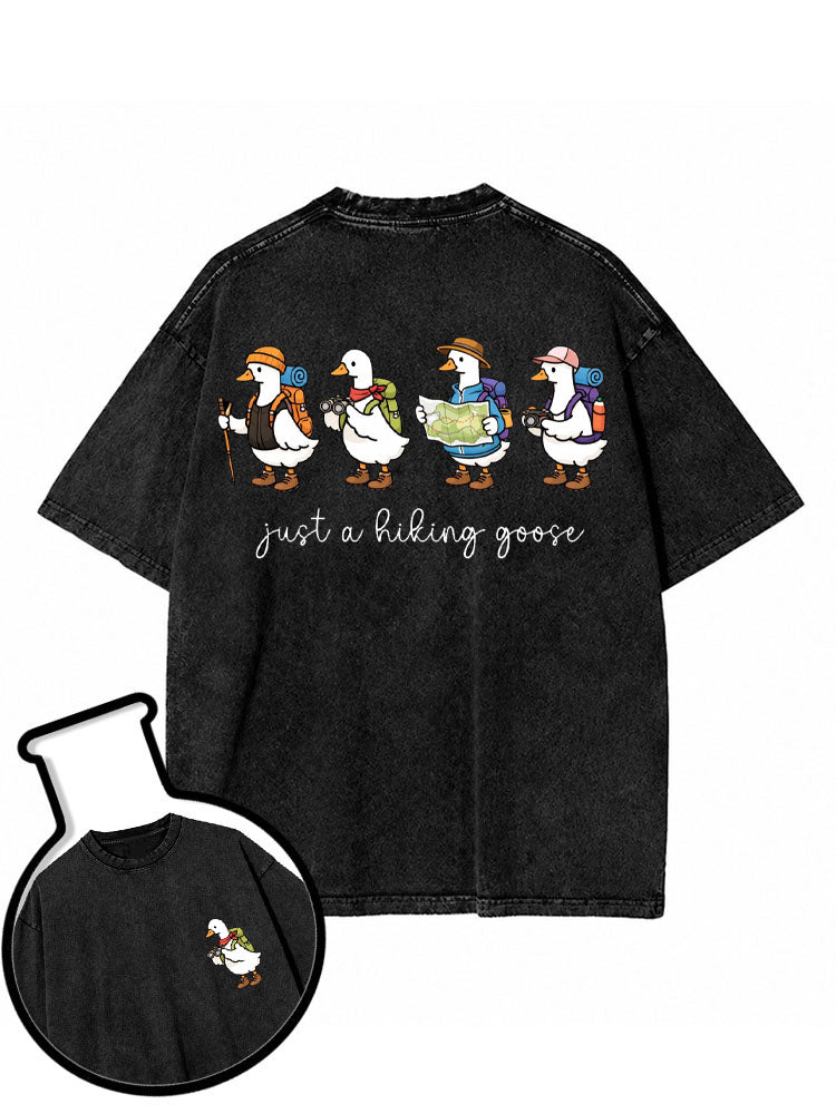 just a hiking goose Washed T-Shirt