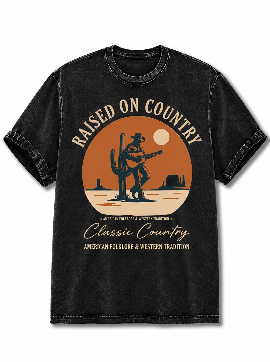 Raised On Country Sunset Washed T-Shirt