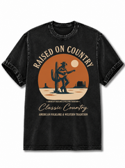Raised On Country Sunset Washed T-Shirt