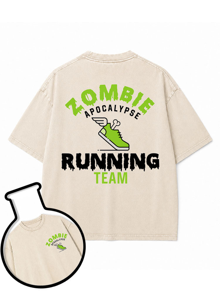 ZOMBIE APOCALYPSE  RUNNING TEAM Washed T-Shirt