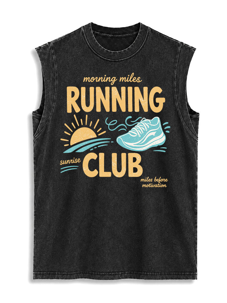 Morning Miles Running Club Vintage Washed Cotton Tank Top