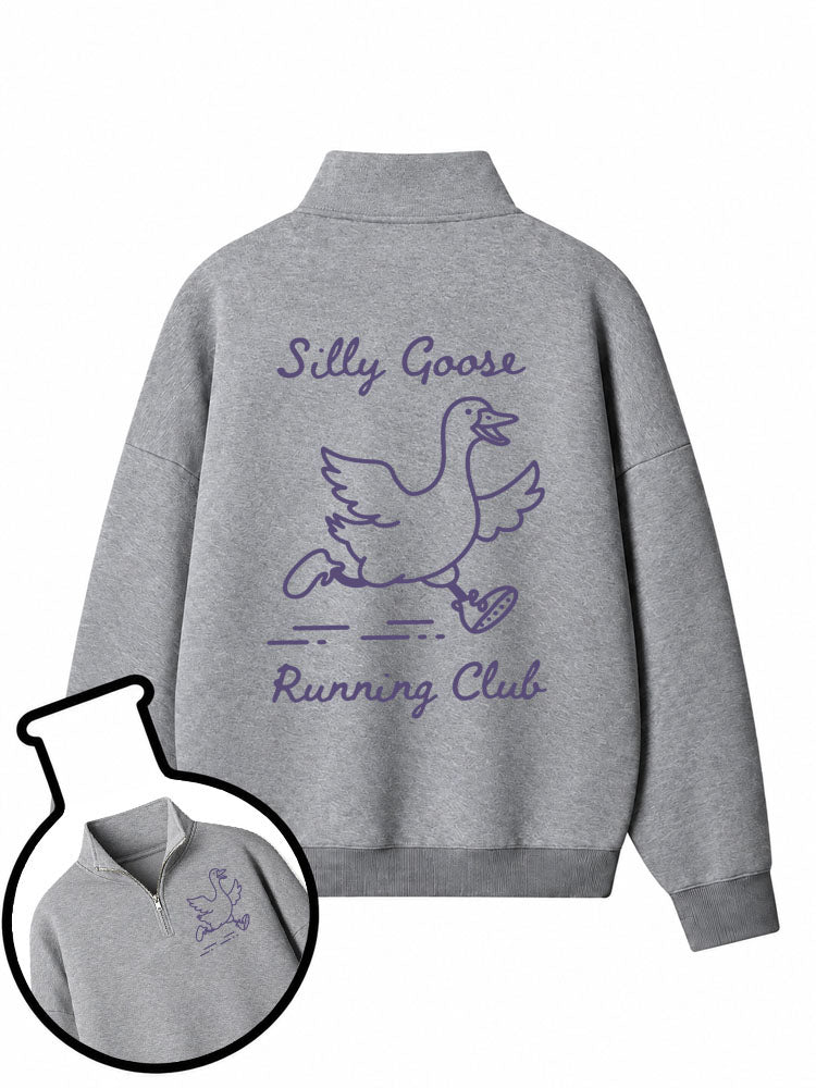 Silly Goose Running Club Half-Zip Fleece Pullover