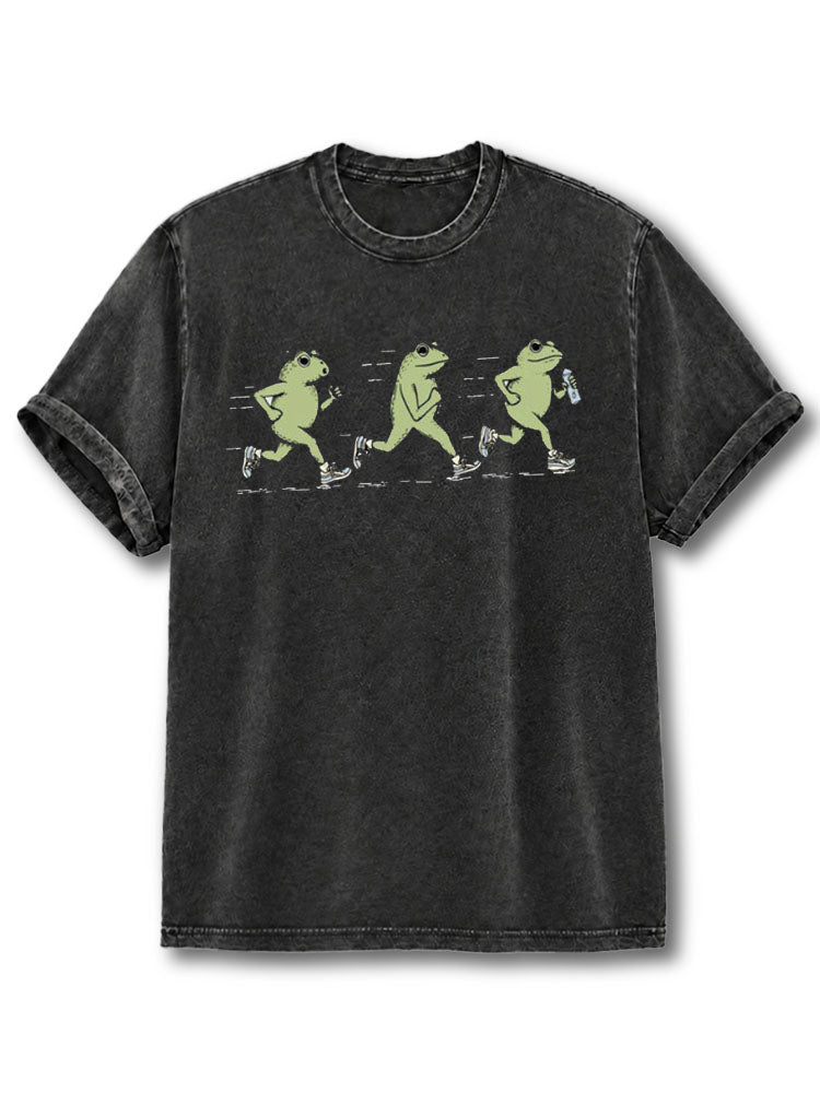 Jogging Frogs Washed T-Shirt