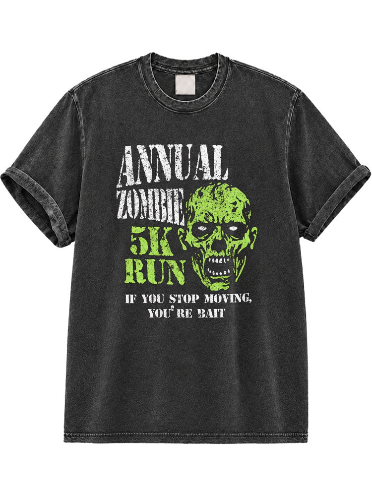 Annual Zombie 5K Run Washed T-Shirt