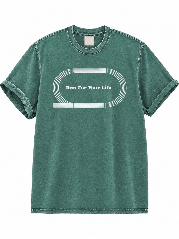 No Bench. No Halftime. No Timeouts. Just Run. Washed T-Shirt