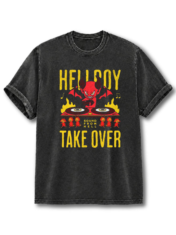 HELLBOY  TAKE OVER Washed T-Shirt