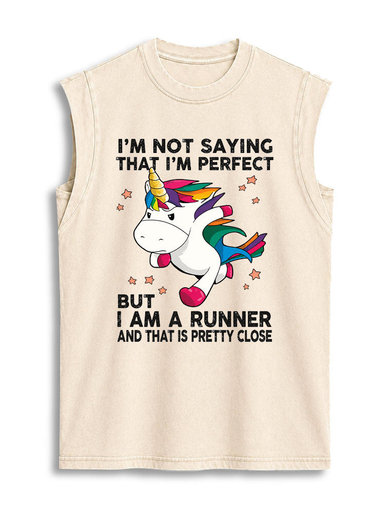 I AM A RUNNER Vintage Washed Cotton Tank Top