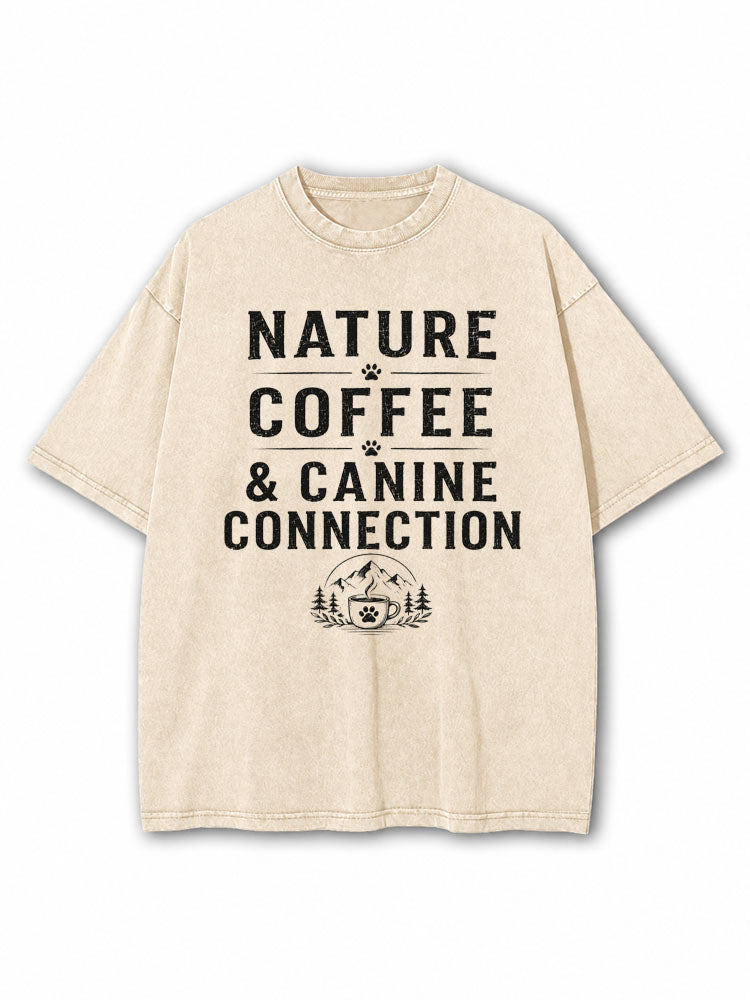Nature Coffee And Cannine Connection Washed T-Shirt