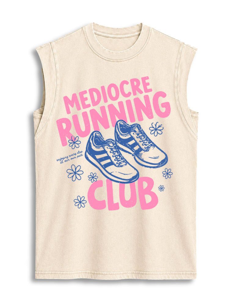 MEDIOCRE RUNNING CLUB Vintage Washed Cotton Tank Top