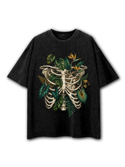Skeleton Plant Body Washed T-Shirt