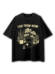 LEAF MEOW ALONE Washed T-Shirt