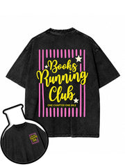 BOOKS RUNNING CLUB ONE CHAPTER ONE MILE Washed T-Shirt