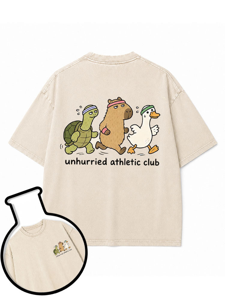 unhurried athletic club Washed T-Shirt