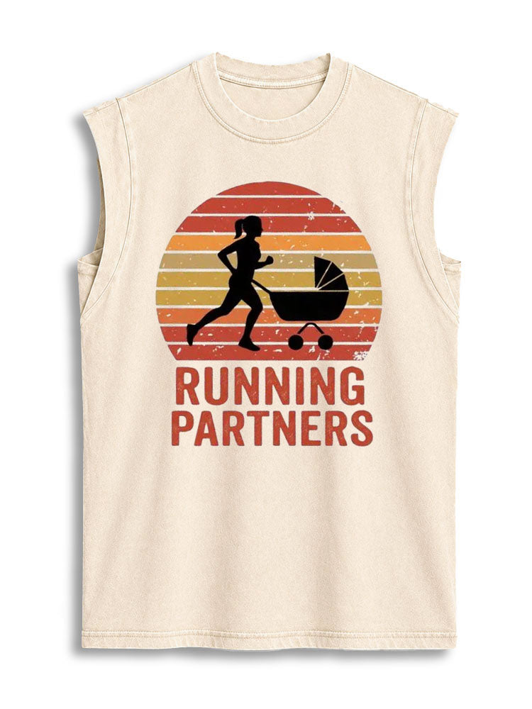 RUNNING PARTNERS Vintage Washed Cotton Tank Top