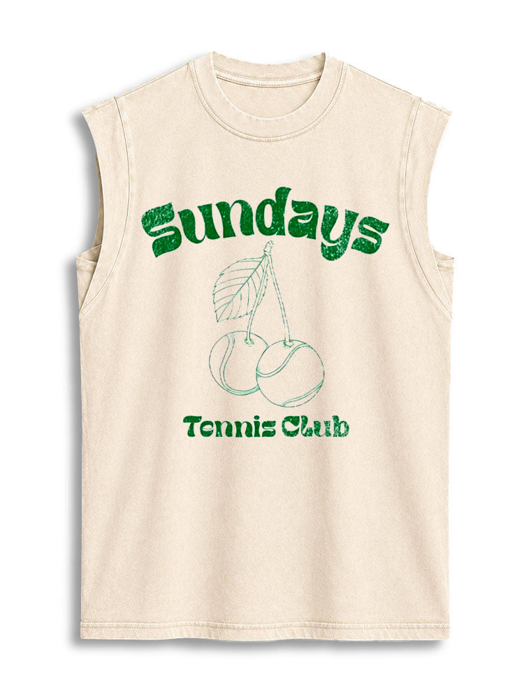 Sundays Tennis Club Vintage Washed Cotton Tank Top