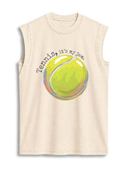 Tennis it's my jam Vintage Washed Cotton Tank Top