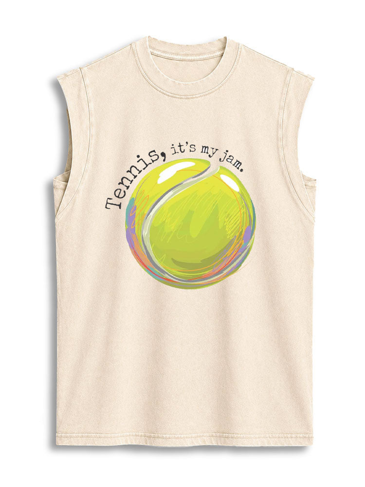 Tennis it's my jam Vintage Washed Cotton Tank Top