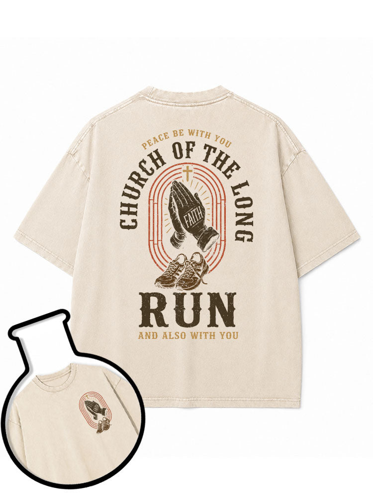 CHURCH OF THE LONG RUN Washed T-Shirt
