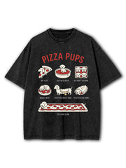 Pizza Pups The Menu Washed T-Shirt