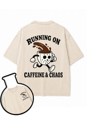 RUNNING ON CAFFEINE & CHAOS Washed T-Shirt