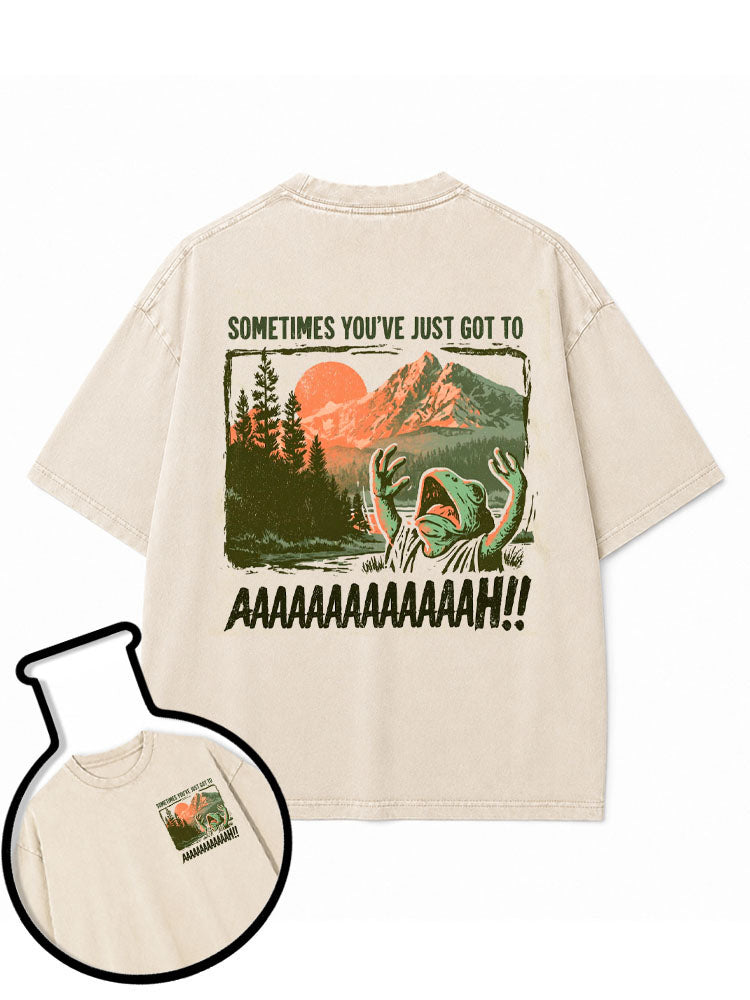 SOMETIMES YOU'VE JUST GOT TO AAAAA Washed T-Shirt