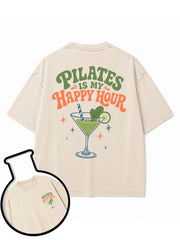 PILATES IS MY HAPPY HOUR Washed T-Shirt