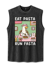 EAT PASTA RUN FASTA Washed Tank Top