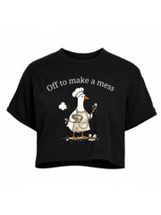 Off to make a mess Club Crop Tops