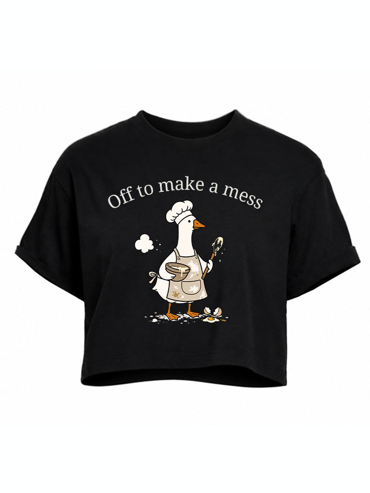 Off to make a mess Club Crop Tops