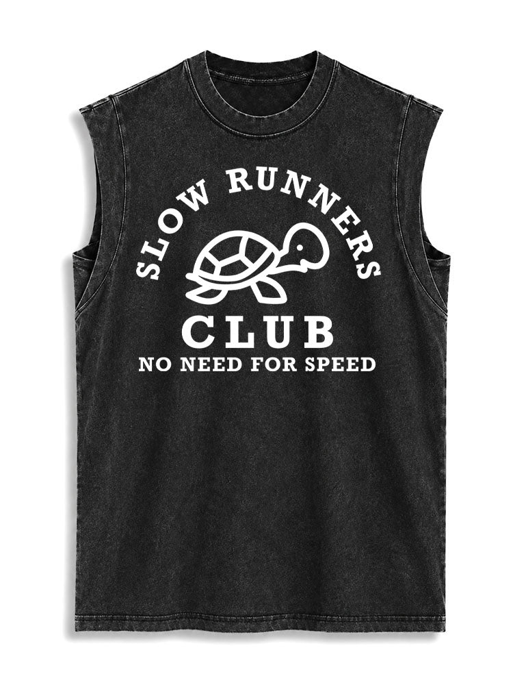 Slow Runners Club Vintage Washed Cotton Tank Top