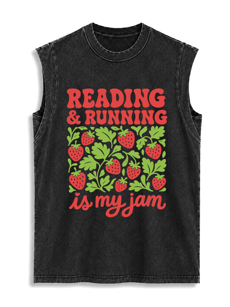 READING & RUNNING is my jam Vintage Washed Cotton Tank Top