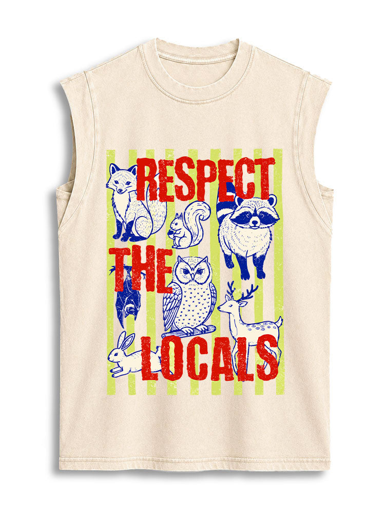 RESPECT THE LOCALS Vintage Washed Cotton Tank Top
