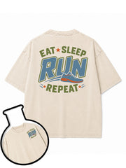 EAT SLEEP RUN REPEAT Washed T-Shirt
