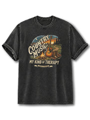 Country Music My Kind of Therapy Washed T-Shirt