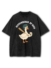 Outnumbered By Boys Washed T-Shirt