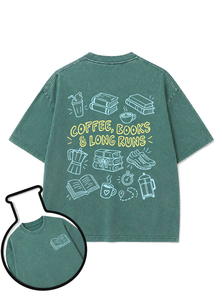 COFFEE BOOKS & LONG RUNS Washed T-Shirt