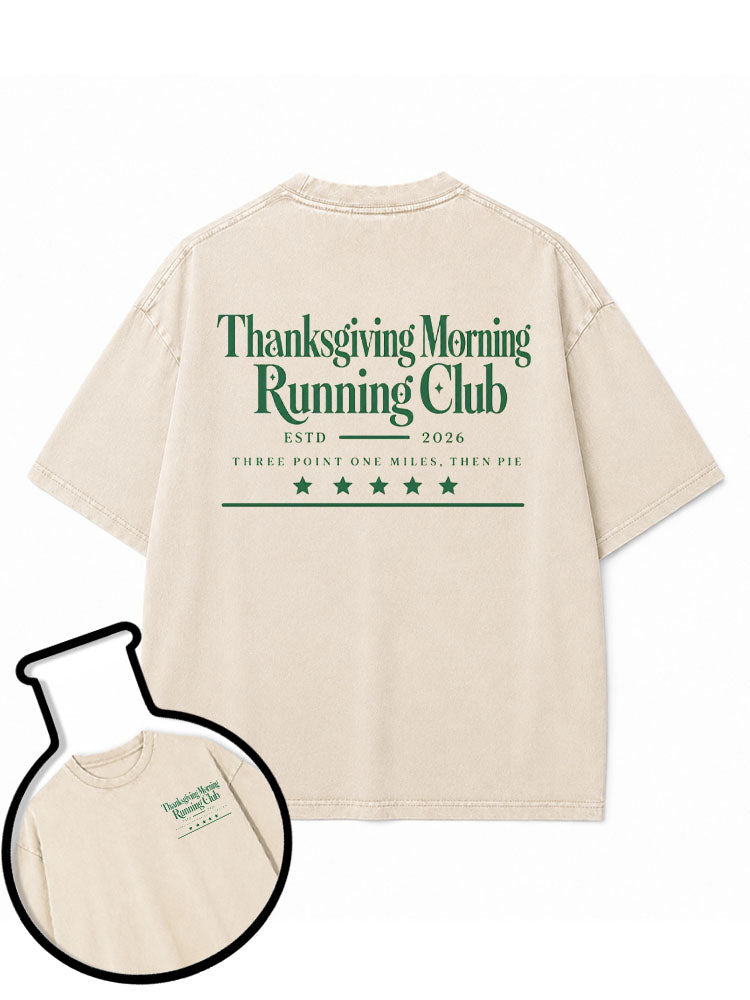 Thanksgiving Morning Running Club Washed T-Shirt