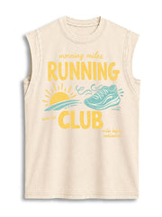 Morning Miles Running Club Vintage Washed Cotton Tank Top