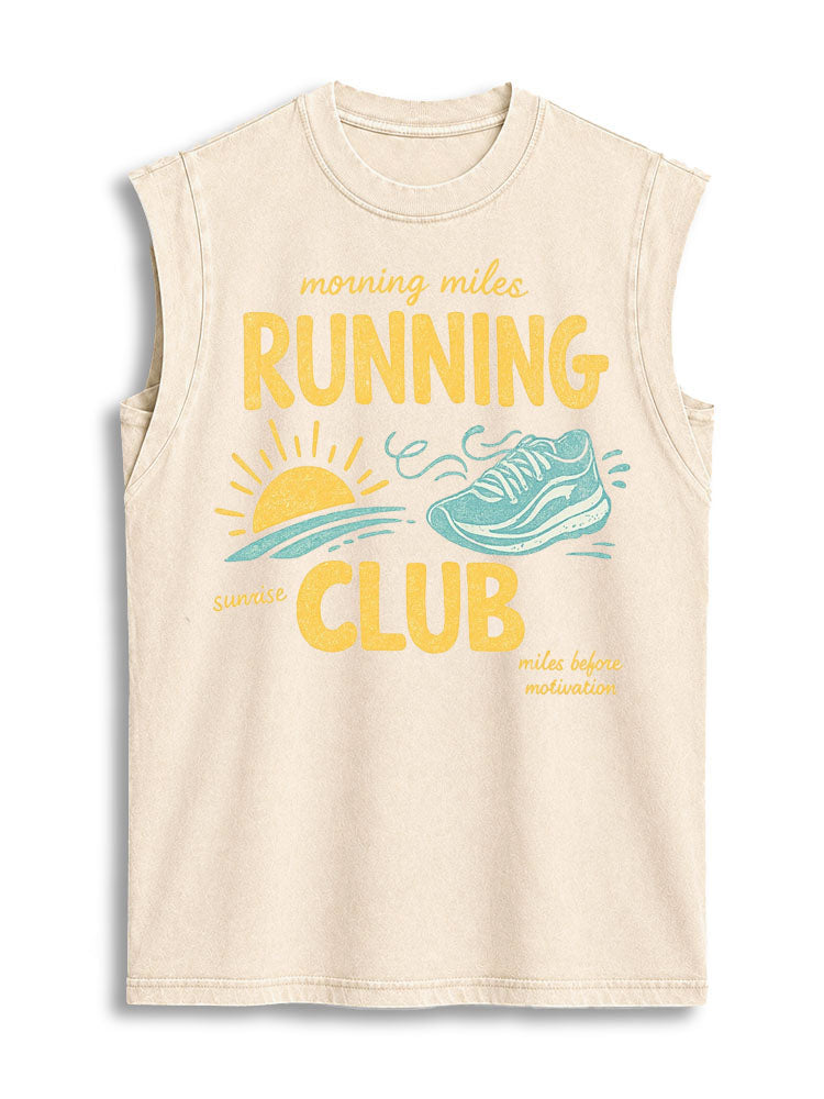 Morning Miles Running Club Vintage Washed Cotton Tank Top
