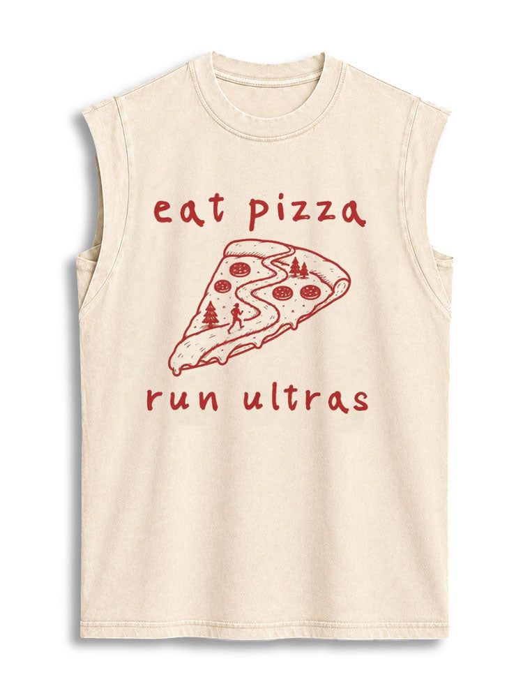 eat pizza run ultras Vintage Washed Cotton Tank Top