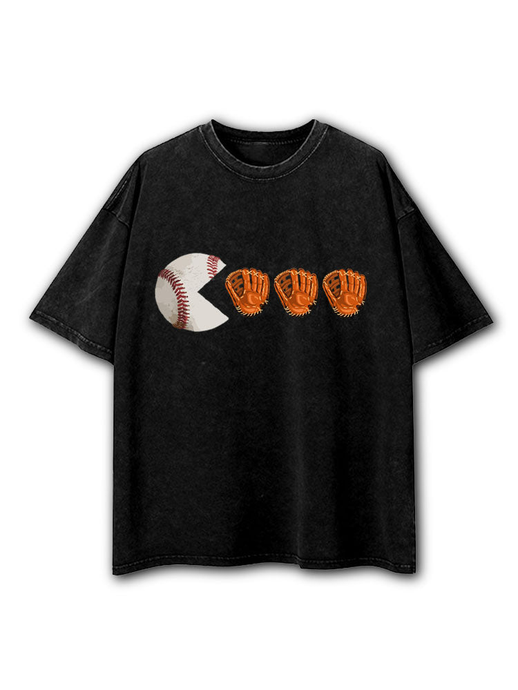 Baseball Glove Emoji Washed T-Shirt