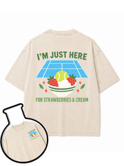 I'M JUST HERE FOR STRAWBERRIES & CREAM Washed T-Shirt