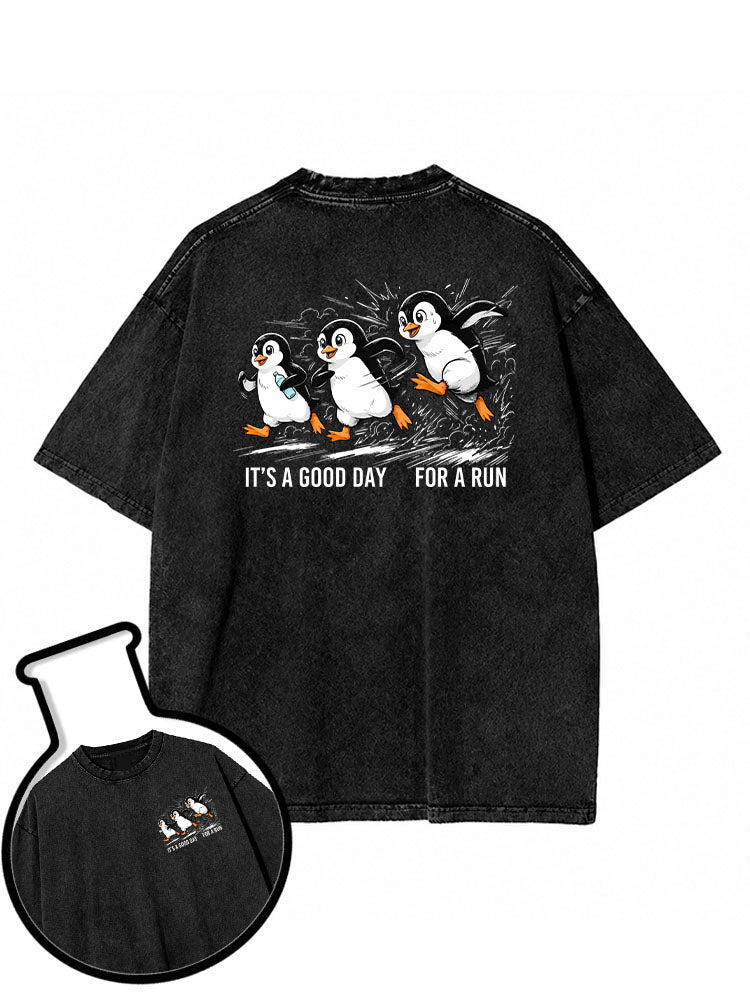 IT'S A GOOD DAY FOR A RUN Washed T-Shirt