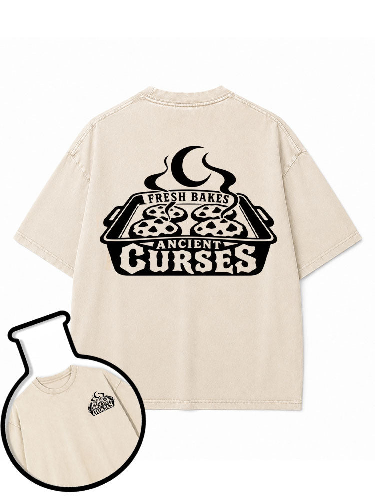 FRESH BAKES ANCIENT CURSES Washed T-Shirt